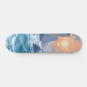 Cliffside Cove | Wasserfarbenmalerei der Küstengew Skateboard (Horizontal)
