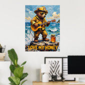 Cliffside Crooner: Honigmelone der Bären Poster (Heimbüro)