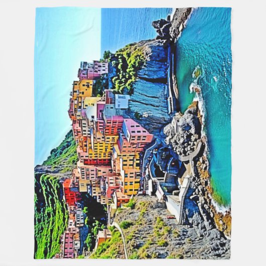 Cliffside Dreams: Manarolas Farben Fleecedecke (Vorderseite)