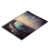 Cliffside Night Fantasy Landscape Sci-Fi Notizblock (Linke Seite)