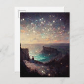 Cliffside Night Fantasy Landscape Sci-Fi Postkarte (Vorne/Hinten)