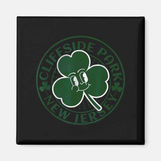 Cliffside Park New Jersey Irish Shamrock Nj Retro  Magnet (Vorne)