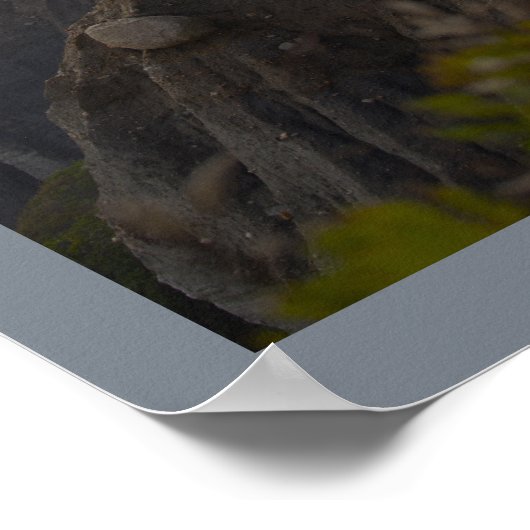 Cliffside Sunset Waterscape Photo Poster (Ecke)