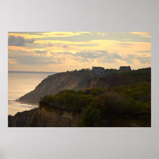 Cliffside Sunset Waterscape Photo Poster (Vorne)