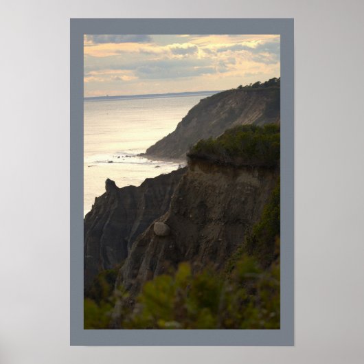 Cliffside Sunset Waterscape Photo Poster (Vorne)