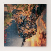 Clifftop Coastline mit Sonnenuntergang Puzzle (Horizontal)