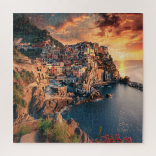 Clifftop Coastline mit Sonnenuntergang Puzzle