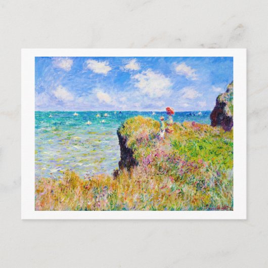 Clifftop Spaziergang bei Pourville Claude Monet Postkarte (Vorderseite)