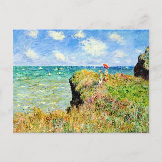 Clifftop Spaziergang in Pourville von Claude Monet Postkarte (Vorderseite)