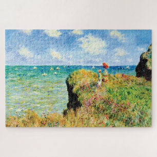 Clifftop Spaziergang in Pourville von Claude Monet Puzzle