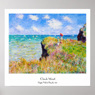 Clifftop Weg bei Pourville Claude Monet Poster