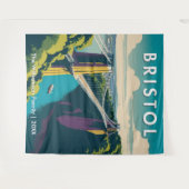 Clifton Hängebrücke Retro Bristol Wand Wandteppich (Vorderseite (Horizontal))