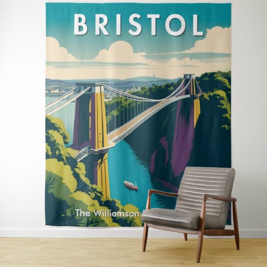 Clifton Hängebrücke Retro Bristol Wand Wandteppich (Beispiel)