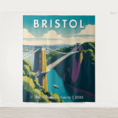 Clifton Hängebrücke Retro Bristol Wand Wandteppich (Vorderseite)