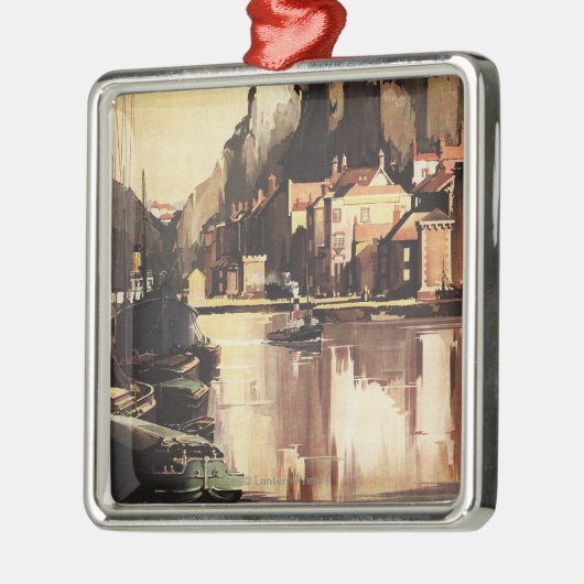 Clifton Hängebrücke und Boote Silbernes Ornament (Links)