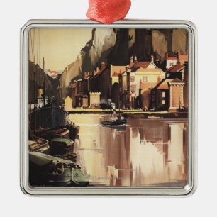 Clifton Hängebrücke und Boote Silbernes Ornament