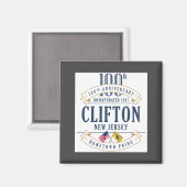 Clifton New Jersey 100th Anniv White _1  Magnet (Vorderseite/Rückseite)