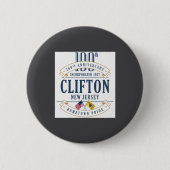 Clifton New Jersey 100th Anniv White Button (Vorderseite)