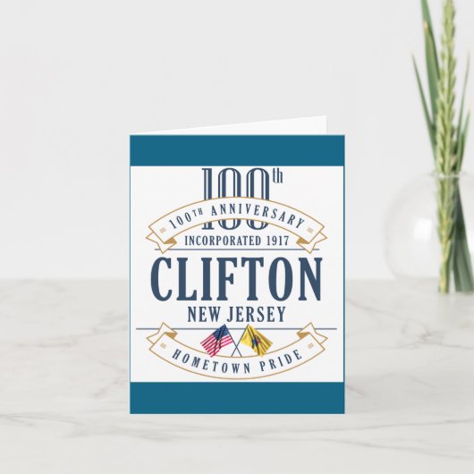 Clifton New Jersey 100th Anniv White Karte (Vorderseite)
