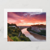 Clifton Suspension Bridge bei Sunset Postcard Postkarte (Vorne/Hinten)