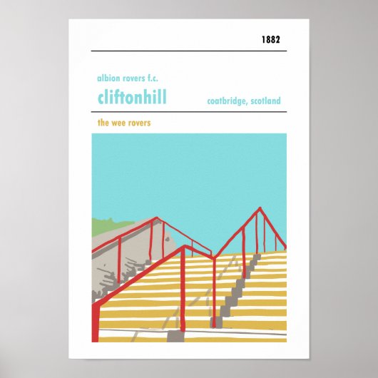 Cliftonhill, Coatbridge. Haynes Manual Style Print Poster (Vorne)