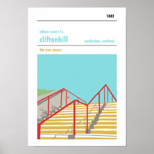 Cliftonhill, Coatbridge. Manueller Art-Druck Poster