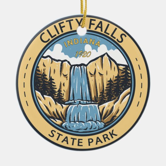 Clifty Falls Staat Park Indiana Abzeichen Keramik Ornament (Vorne)