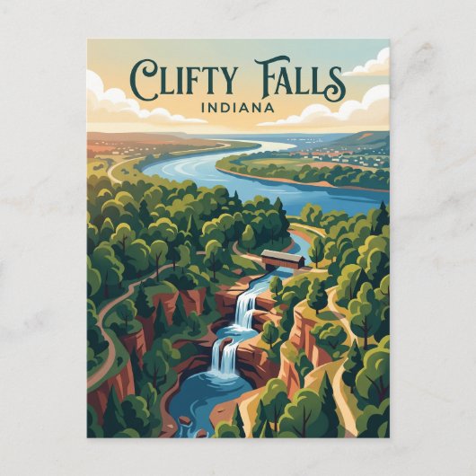 Clifty Falls USA Postkarte (Vorderseite)