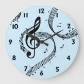 Climactic G Clef Blue Große Wanduhr (Vorderseite)