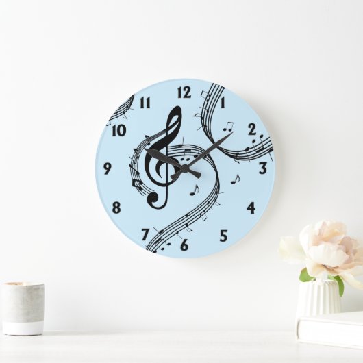 Climactic G Clef Blue Große Wanduhr (Zuhause)