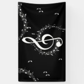Climactic G Clef Music Black Banner (Vertikal)