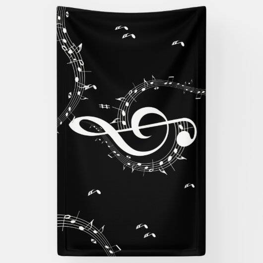 Climactic G Clef Music Black Banner (Vertikal)