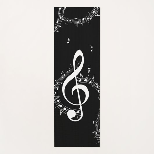 Climactic G Clef Music Black Double Side Yoga Mat Yogamatte (Vorderseite)