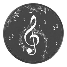 Climactic G Clef Music Black Eishockey Puck