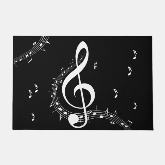 Climactic G Clef Music Black Fußmatte (Vorderseite)