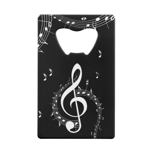 Climactic G Clef Music Black Geldbeutel Flaschenöffner (Vorderseite)