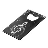 Climactic G Clef Music Black Geldbeutel Flaschenöffner (Vorderseite Schrägansicht)