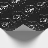 Climactic G Clef Music Black Geschenkpapier (Ecke)