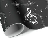 Climactic G Clef Music Black Geschenkpapier (Rolleneckpunkt)