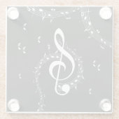 Climactic G Clef Music Black Glasuntersetzer (Rückseite)