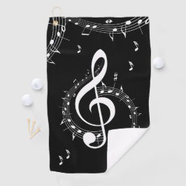 Climactic G Clef Music Black Golfhandtuch