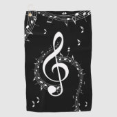 Climactic G Clef Music Black Golfhandtuch (Vorderseite)