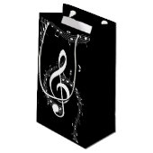 Climactic G Clef Music Black Kleine Geschenktüte (Rückseite Schrägansicht)