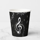Climactic G Clef Music Black Pappbecher (Vorderseite)