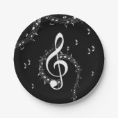 Climactic G Clef Music Black Pappteller (Vorderseite)
