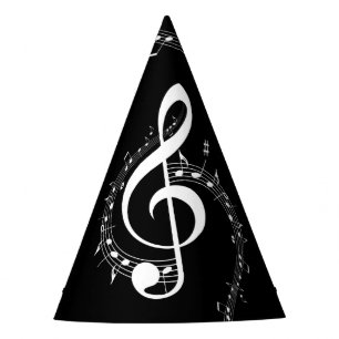 Climactic G Clef Music Black Partyhütchen