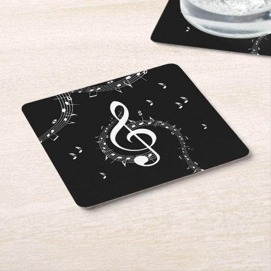 Climactic G Clef Music Black Rechteckiger Pappuntersetzer (angewinkelt)