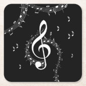 Climactic G Clef Music Black Rechteckiger Pappuntersetzer (Vorderseite)