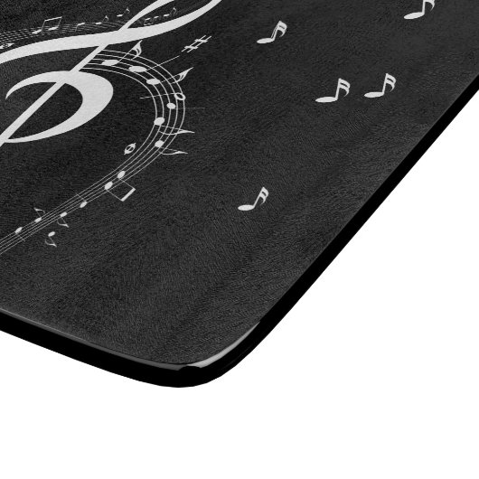 Climactic G Clef Music Black Schneidebrett (Ecke)
