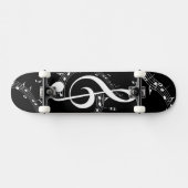 Climactic G Clef Music Black Skateboard (Horizontal)